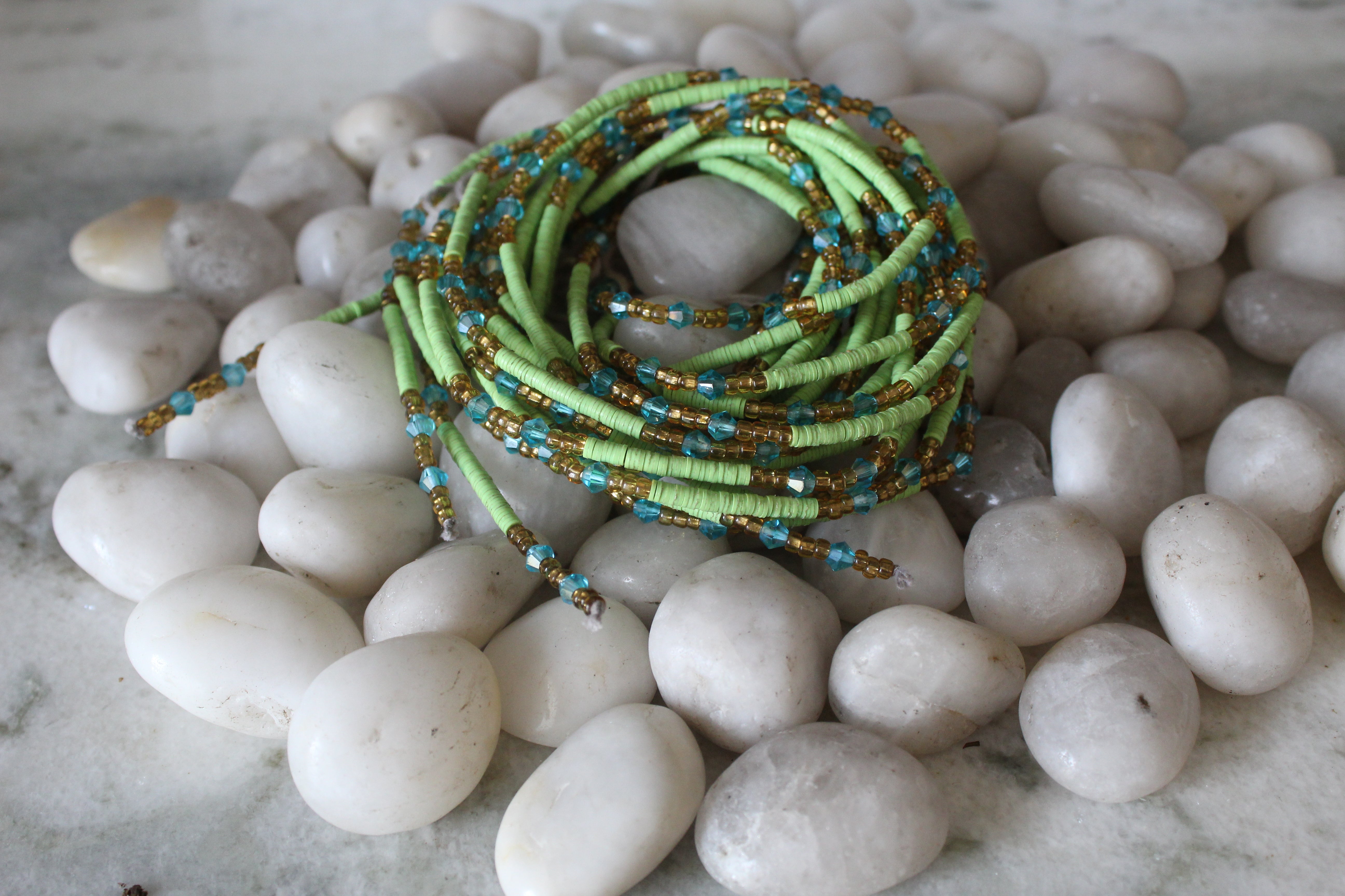 Jade green waist beads