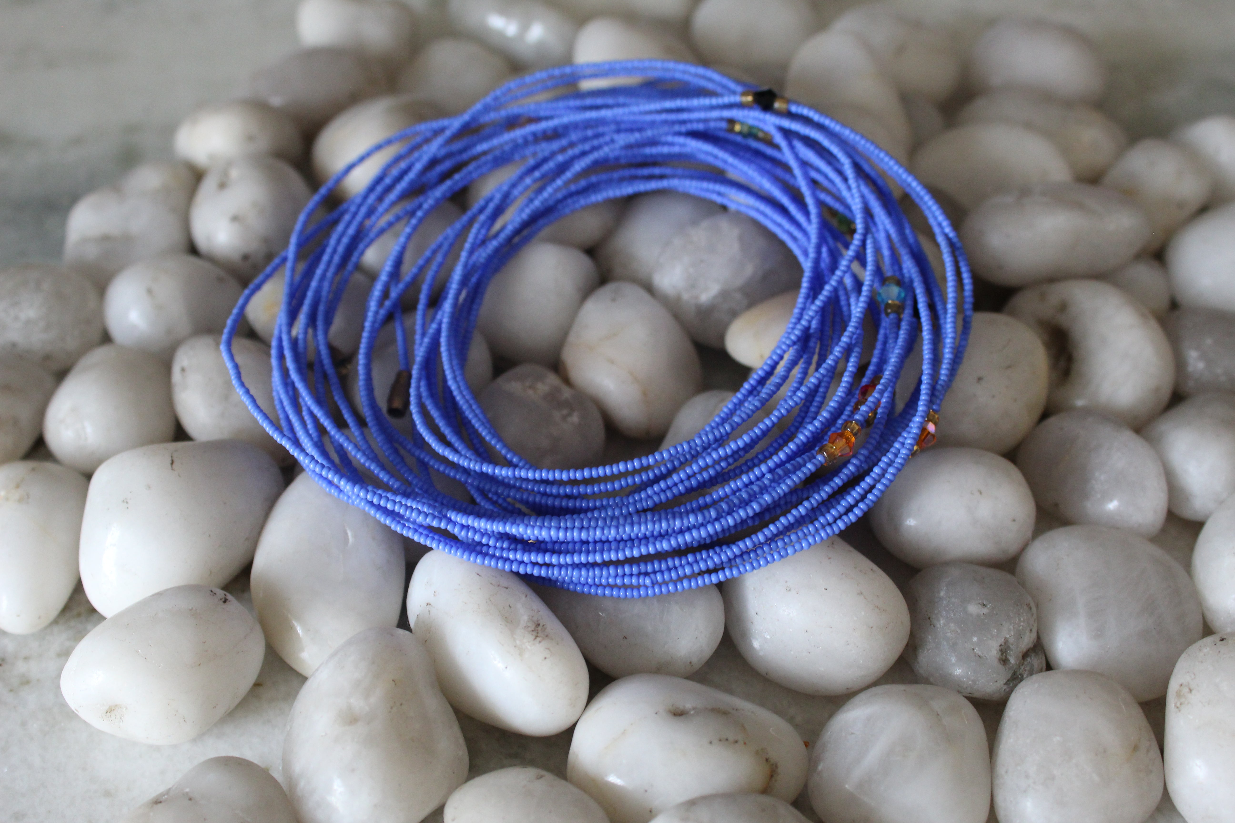 Trust blue waist beads