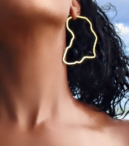 Africa Gold Hoop Earrings