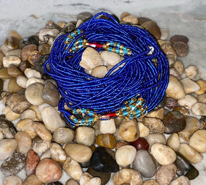 Cool blue triple waist beads