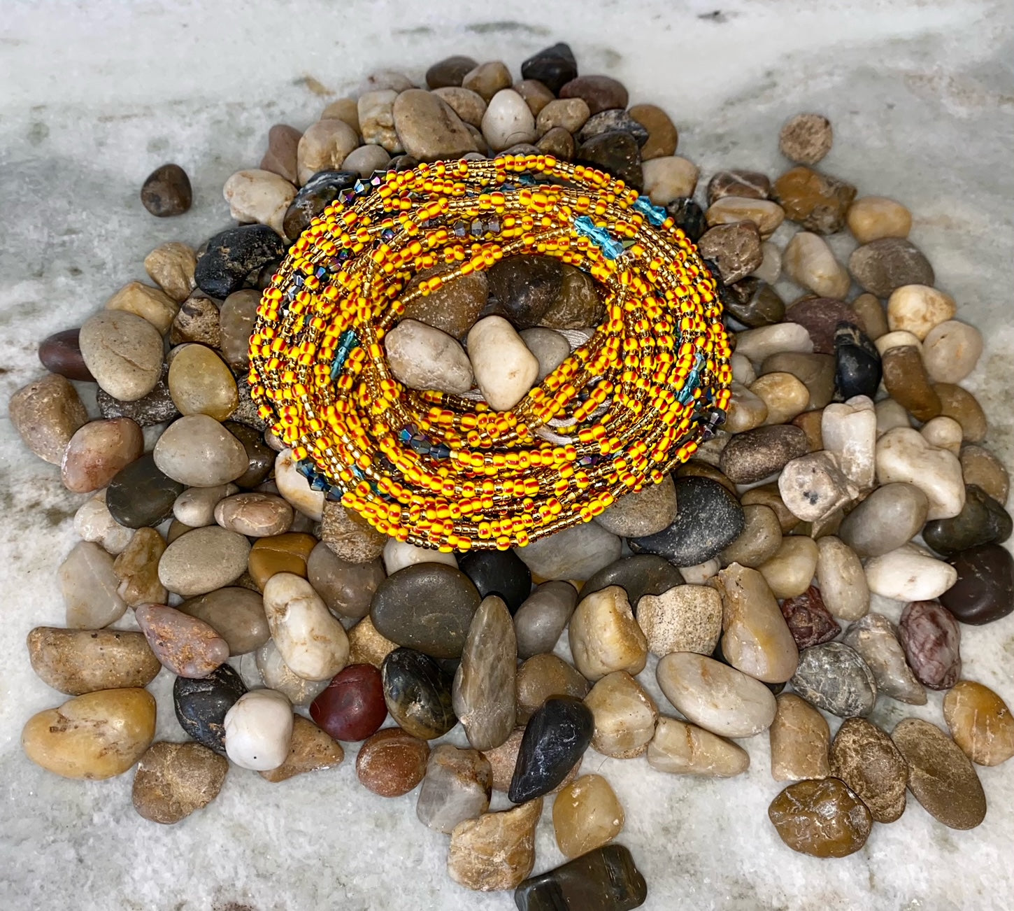 Energetic yellow waist beads