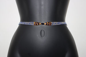 Classy blue triple waist beads