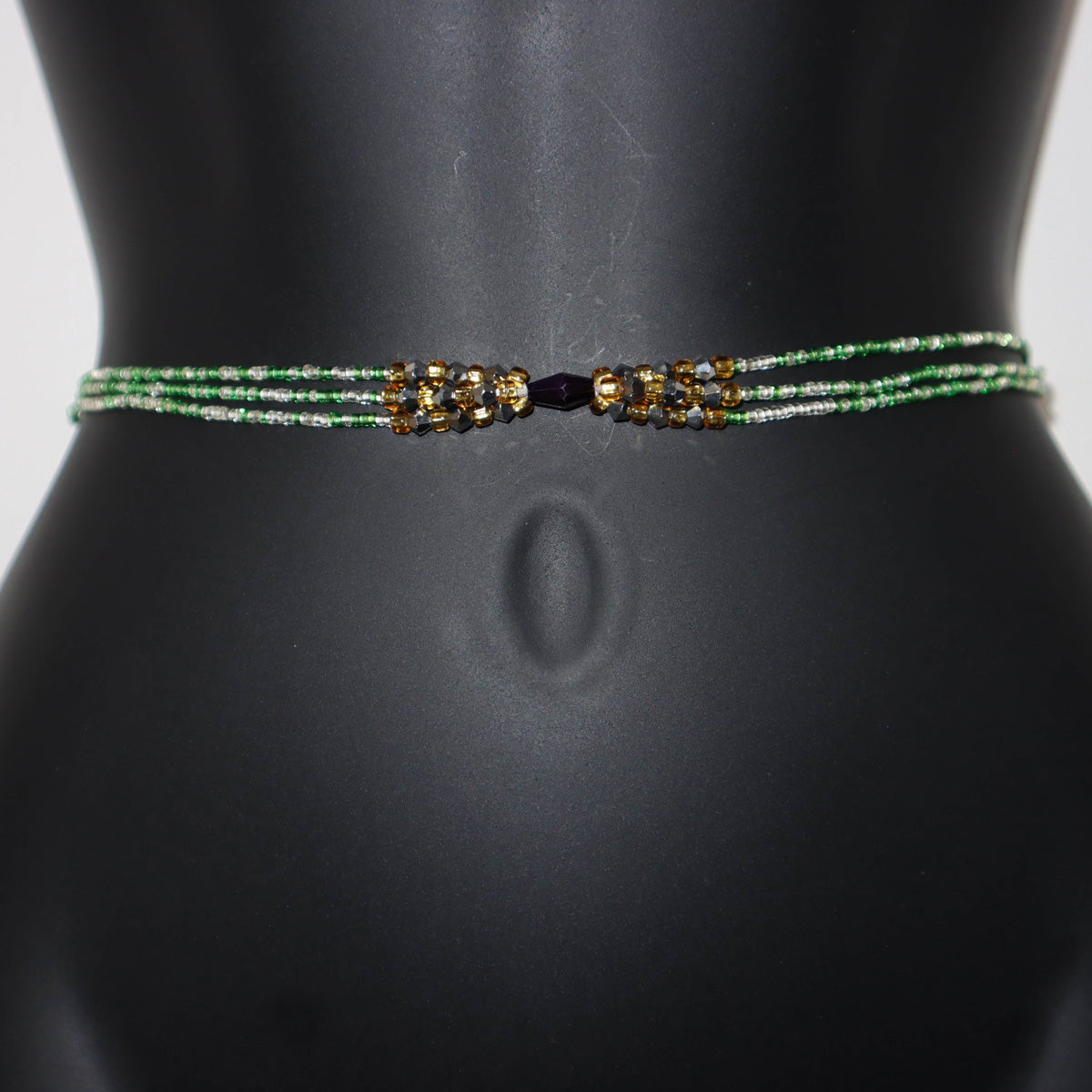 Conscious green triple waist beads