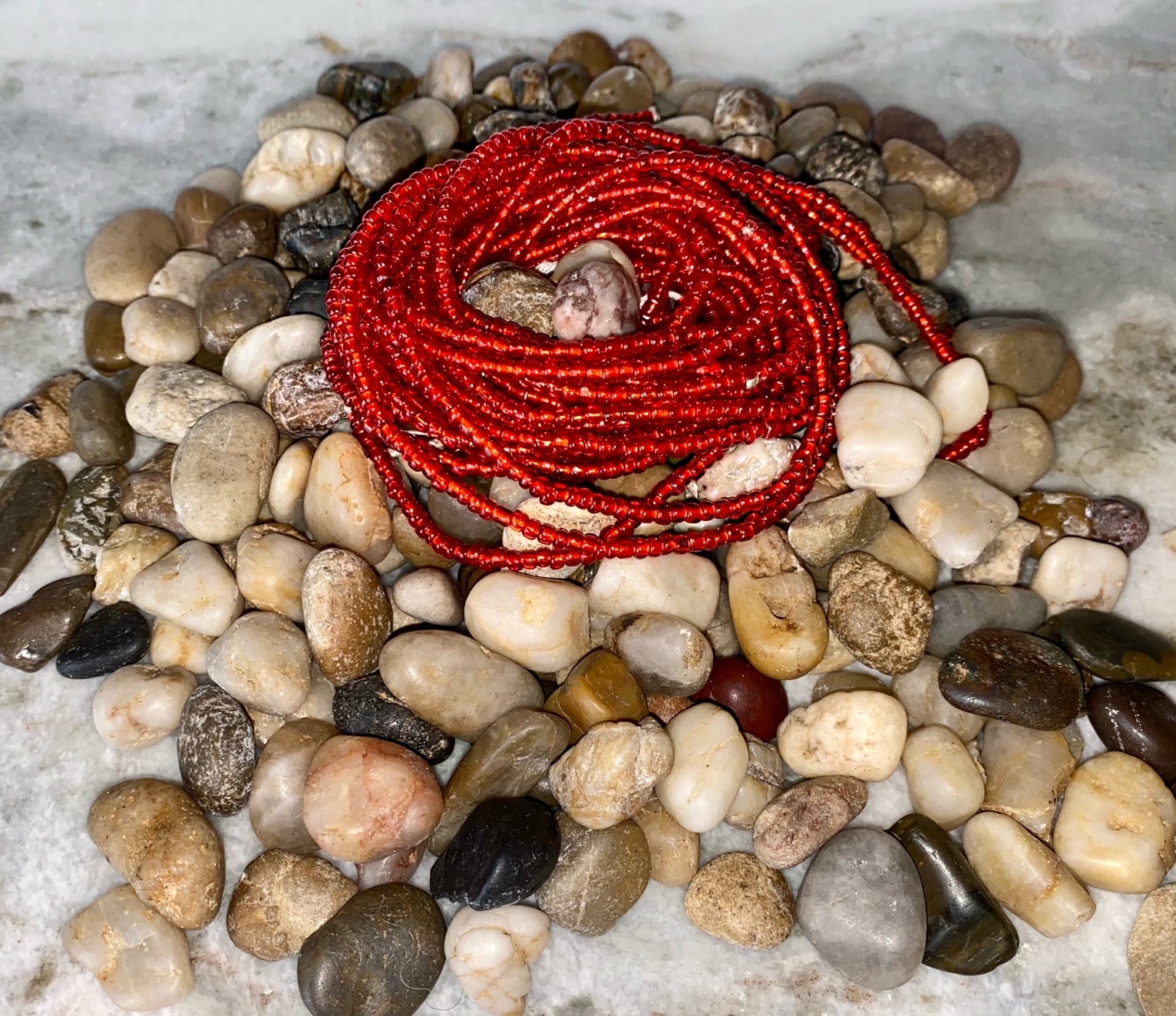 Passionate red waist beads