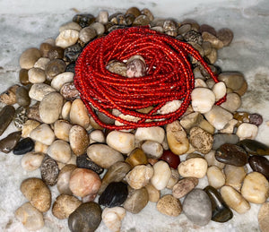 Passionate red waist beads