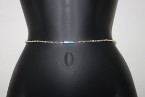 Metallic blue waist beads