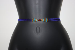 Cool blue triple waist beads