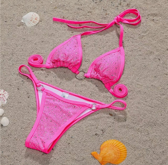 Shine on them bikini pink